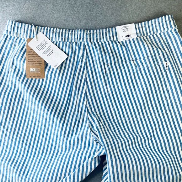 NN. 07 Gregor Drawstring Shorts Size XL Blue Stripe Elastic Waist Pockets New - Picture 9 of 12